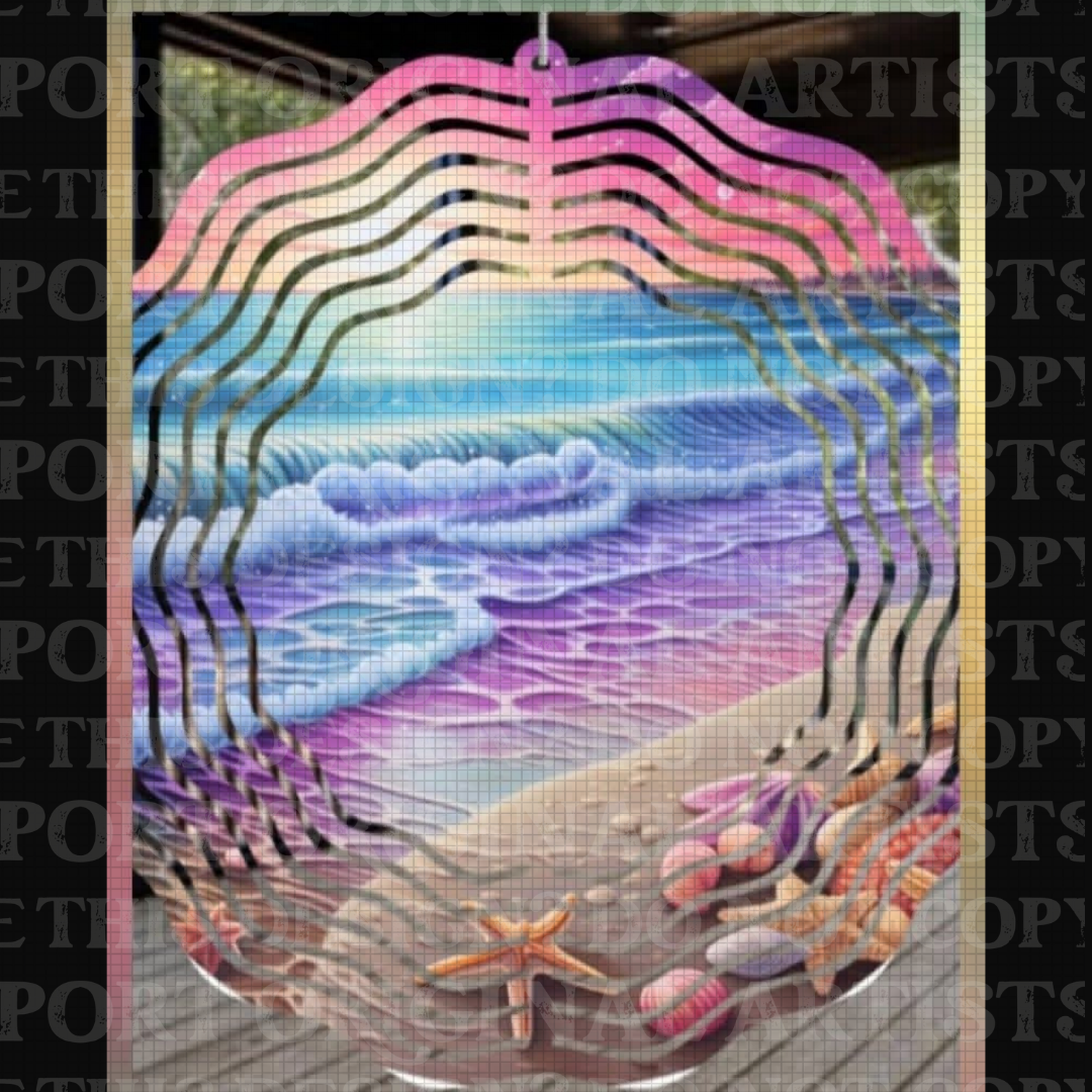 Cotton Candy Shores 8 Inch Sublimated Wind Spinner