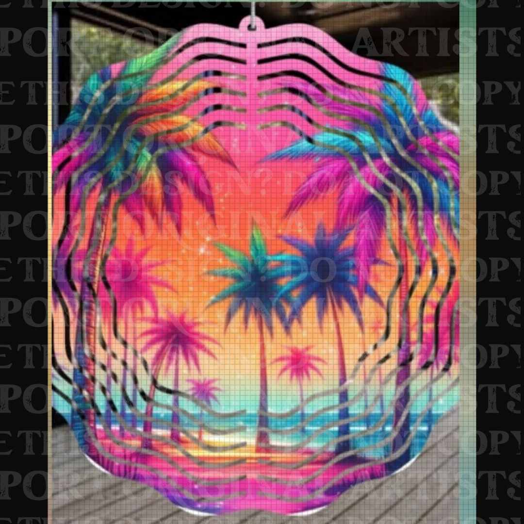 Neon Paradise 8 Inch Sublimated Wind Spinner