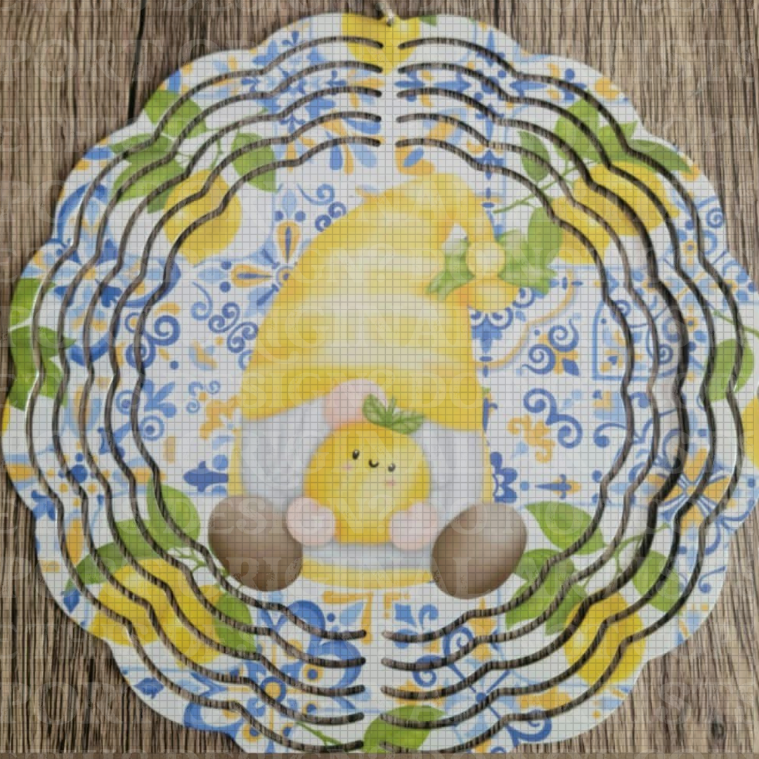Lemonade Gnome 8 Inch Sublimated Wind Spinner