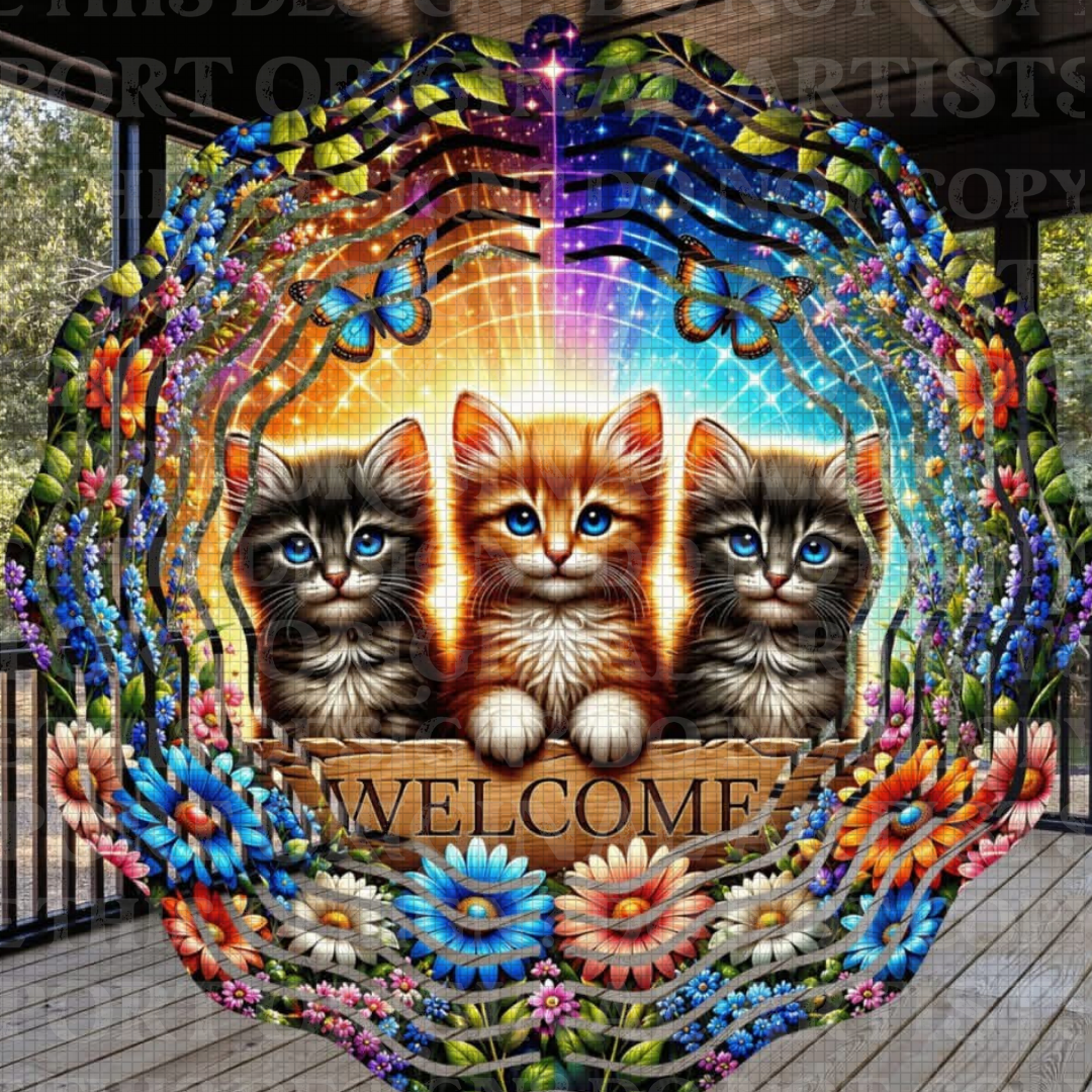 Magical Garden Welcome 8 Inch Sublimated Wind Spinner