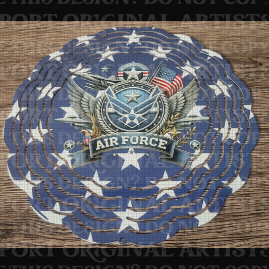 Air Force Blue Stars 8 Inch Sublimated Wind Spinner