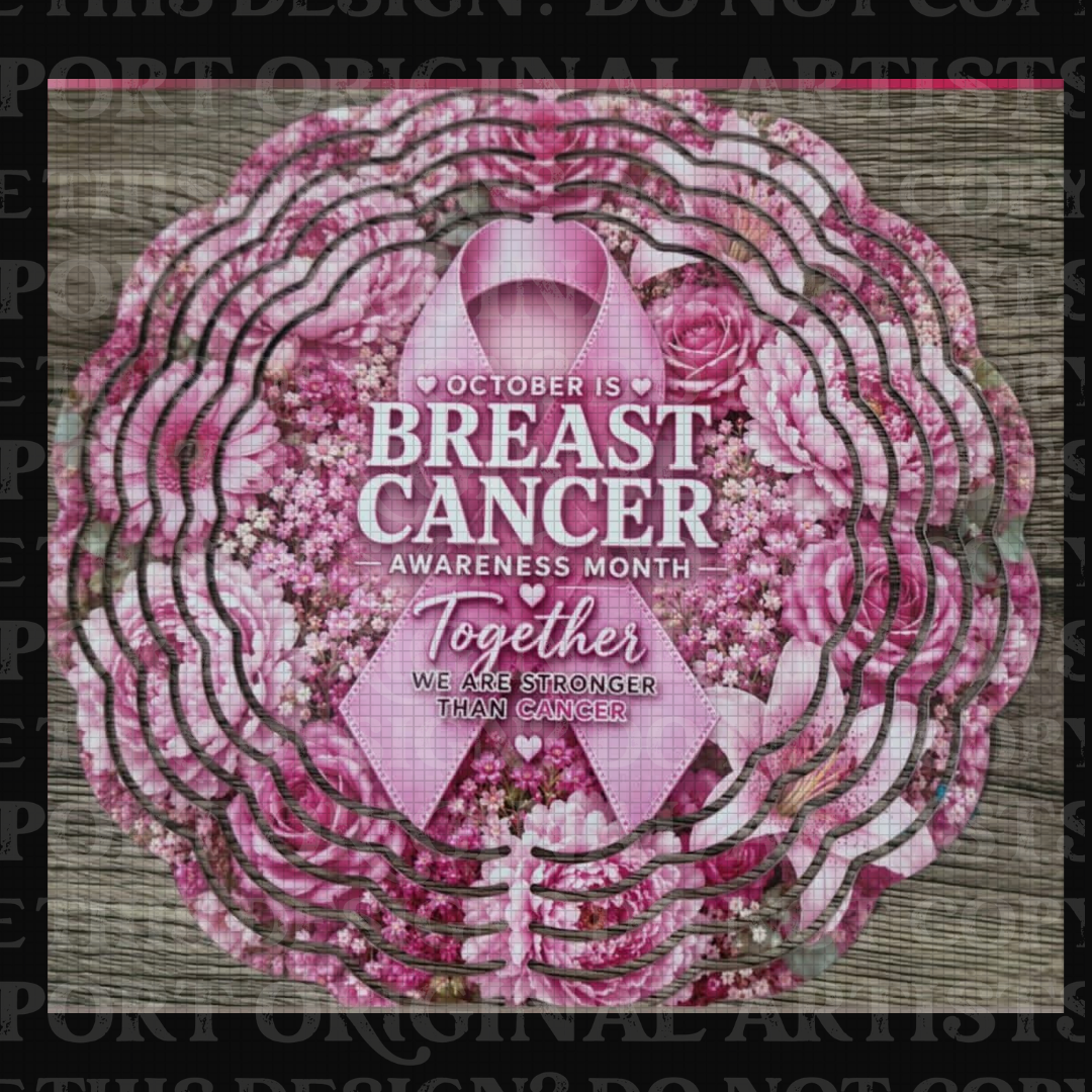 October Is Breast Cancer Awareness Month 8 Inch Sublimated Wind Spinner