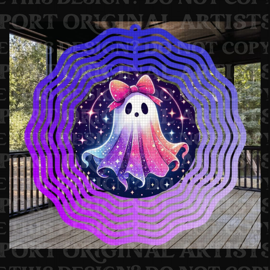 Cosmic Boo 8 Inch Sublimated Wind Spinner
