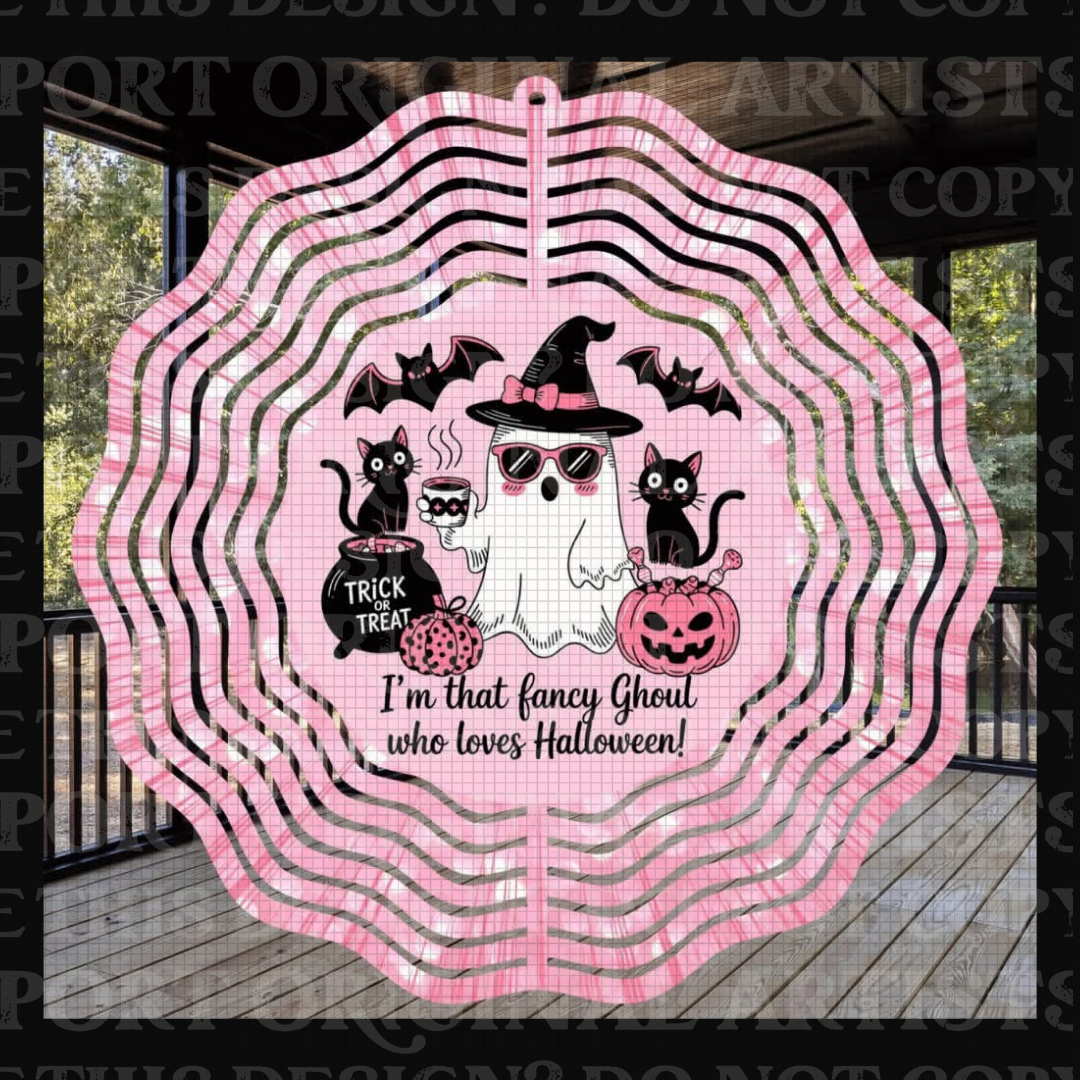 Fancy Ghoul Halloween 8 Inch Sublimated Wind Spinner