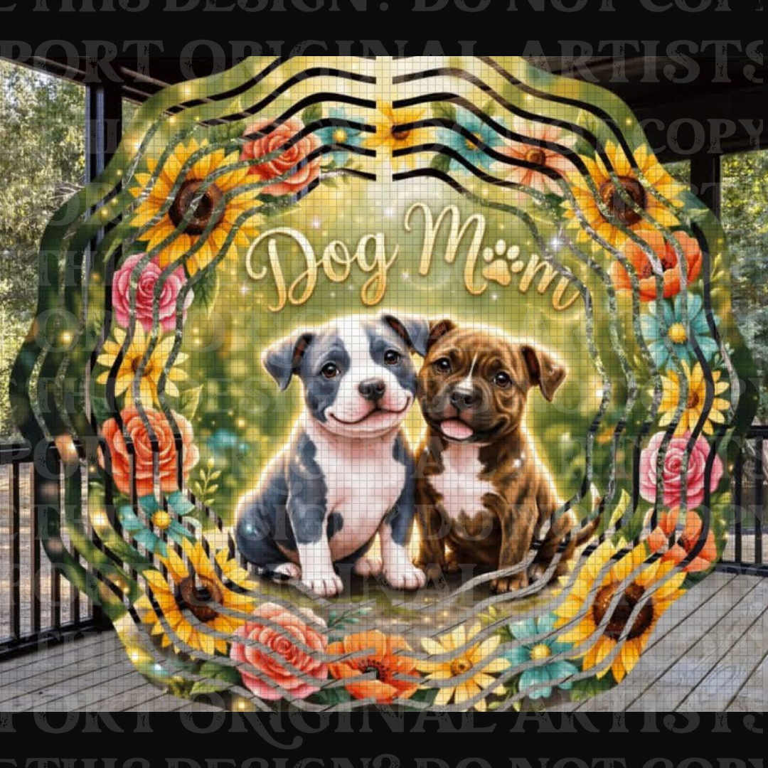 Dog Mom’s Garden Of Puppies 8 Inch Sublimated Wind Spinner
