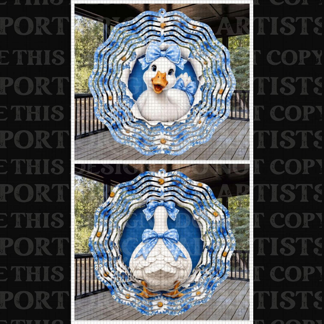 Gingham Goose Garden 8 Inch Sublimated Wind Spinner