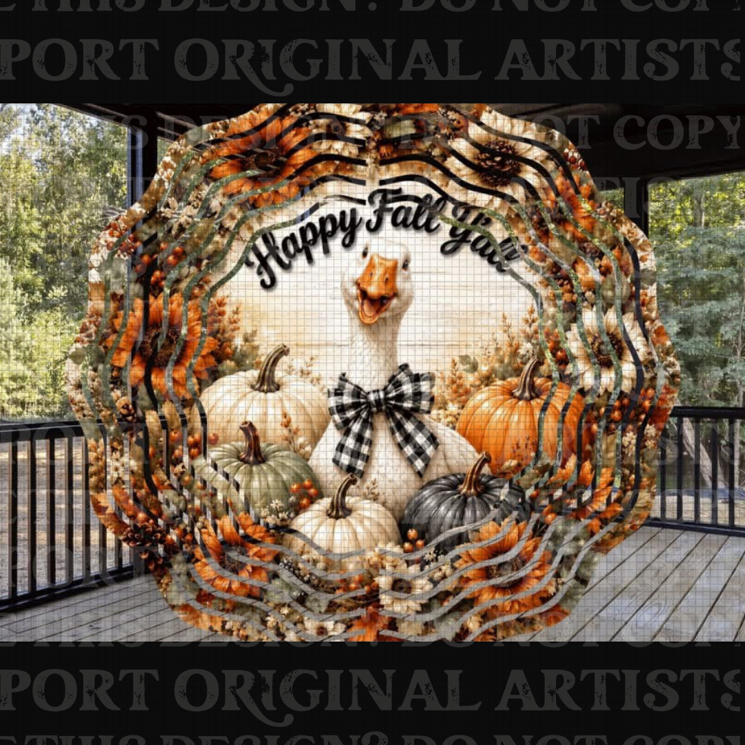 Harvest Honk Happy Fall Y’all 8 Inch Sublimated Wind Spinner