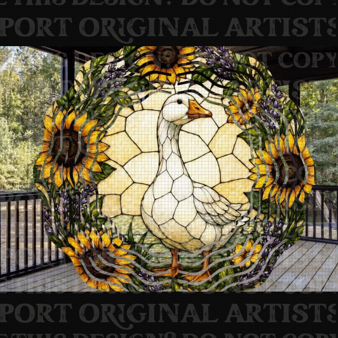 Stained Glass Honker 8 Inch Sublimated Wind Spinner