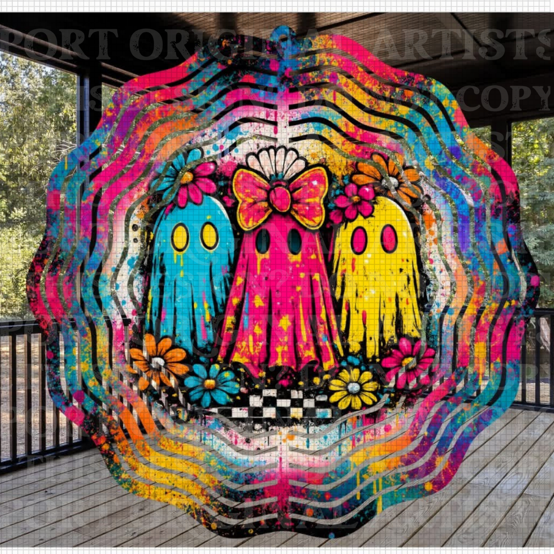Color Me Spooky 8 Inch Sublimated Wind Spinner