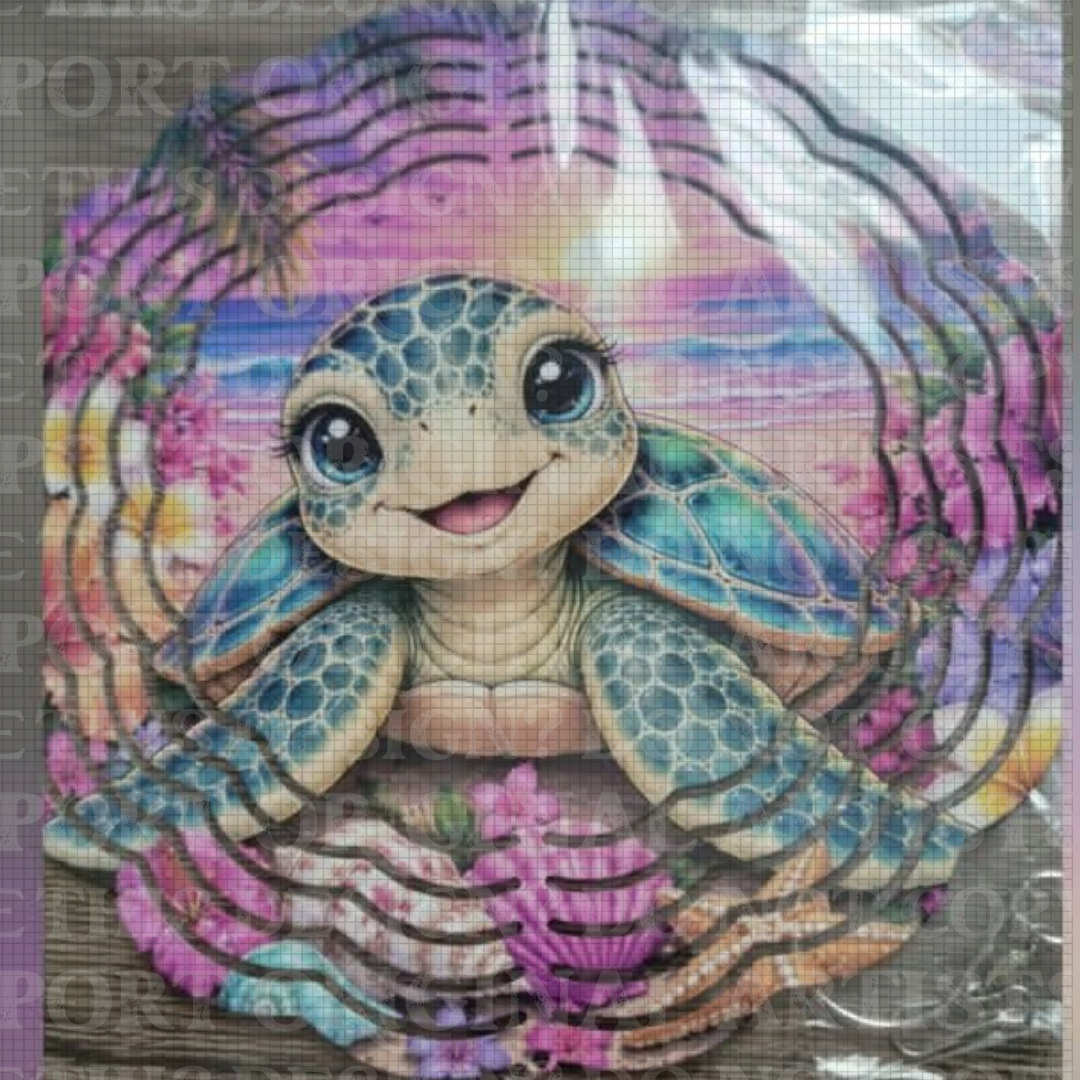 Little Turtle’s Paradise 8 Inch Sublimated Wind Spinner