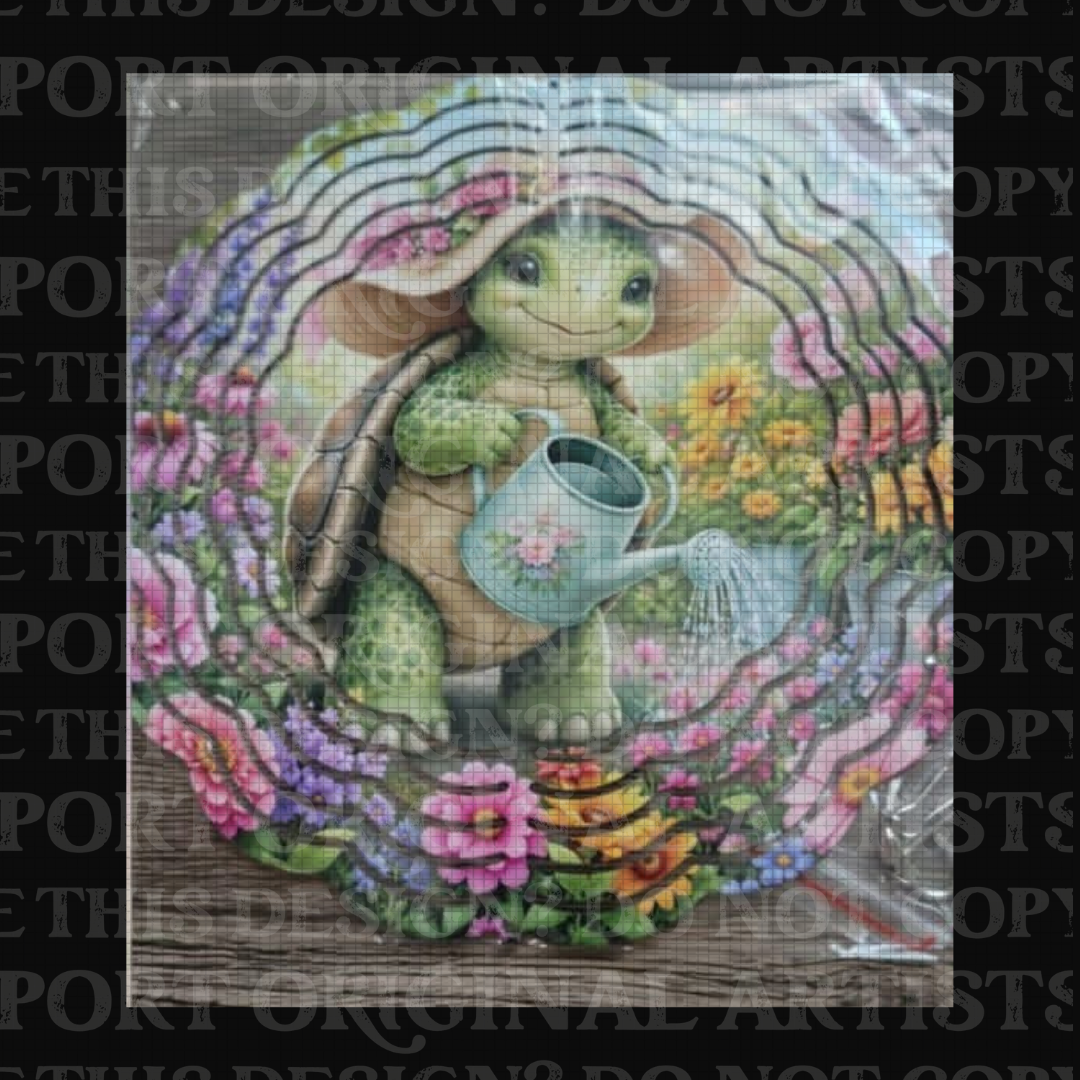 Turtle’s Secret Garden 8 Inch Sublimated Wind Spinner