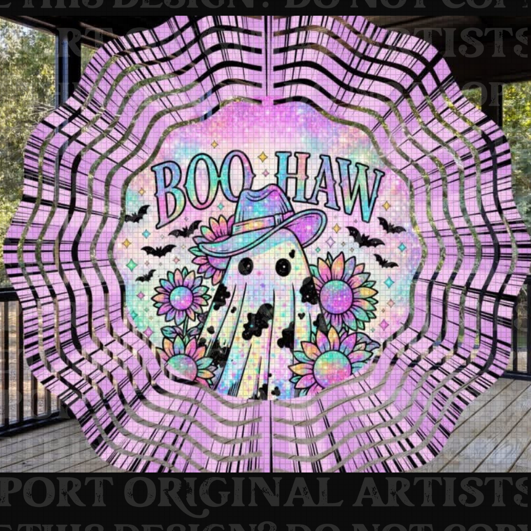 Boo Haw Ghostie 8 Inch Sublimated Wind Spinner