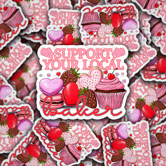 Support your local baker vinyl die-cut sticker