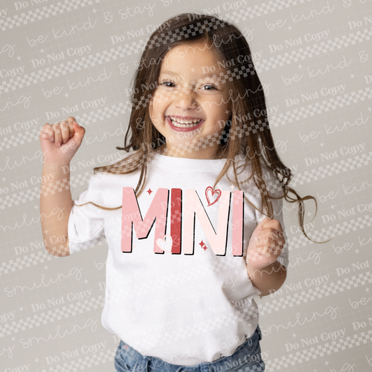 Mini Valentine Graphic Tee – Kids Pink Heart “Mini” Shirt