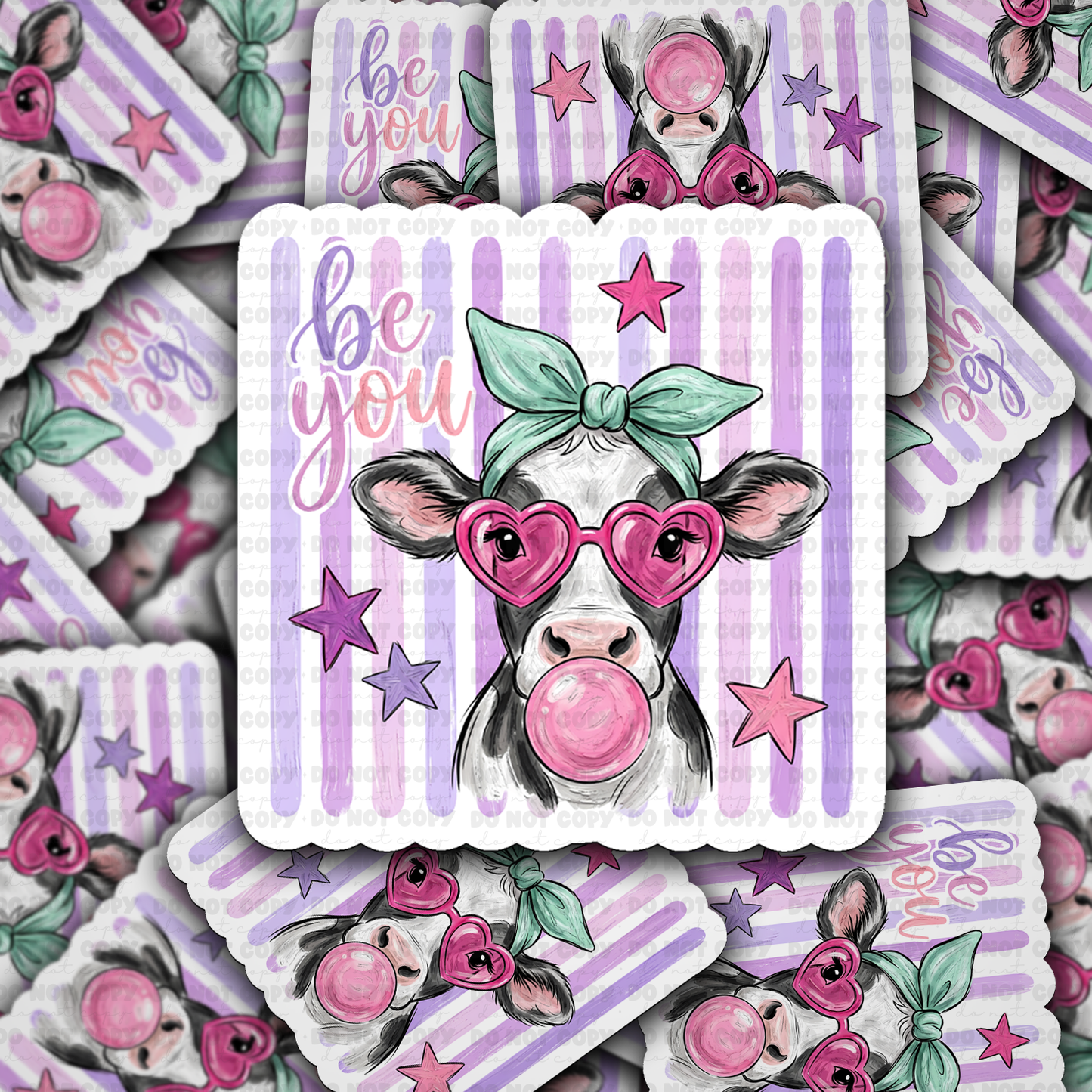 Cute Cow Be You Vinyl Die-Cut Sticker