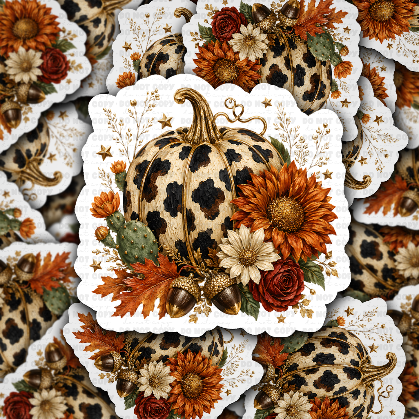 Cow Print Pumpkin Vinyl Die-Cut Sticker