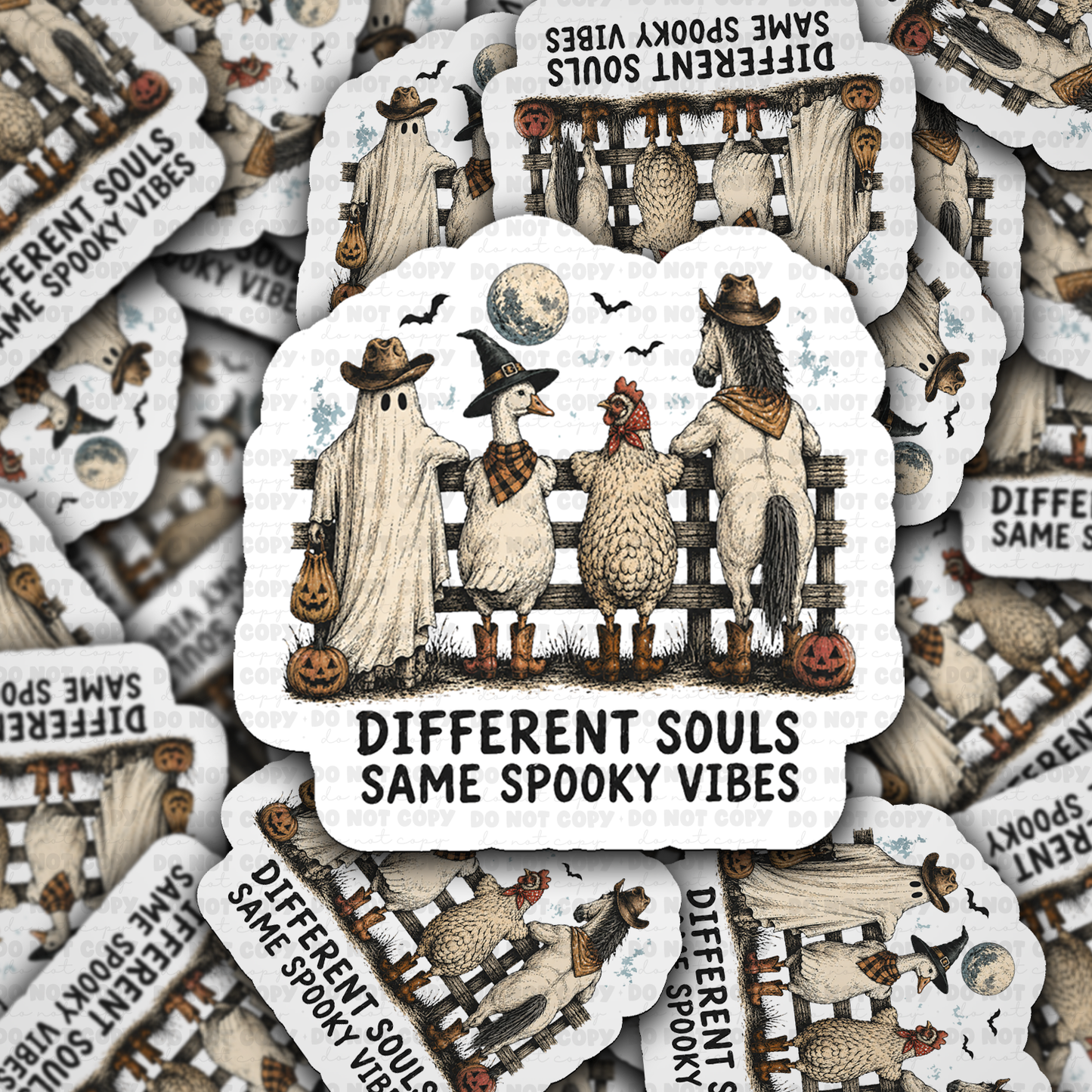 Different Souls Same Spooky Vibes Vinyl Die-Cut Sticker