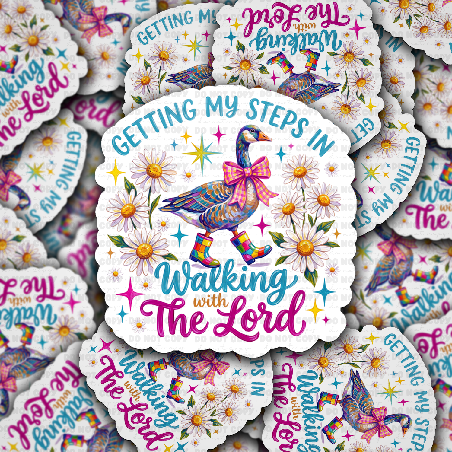 Getting My Steps In Walking With The Lord Vinyl Die-Cut Sticker
