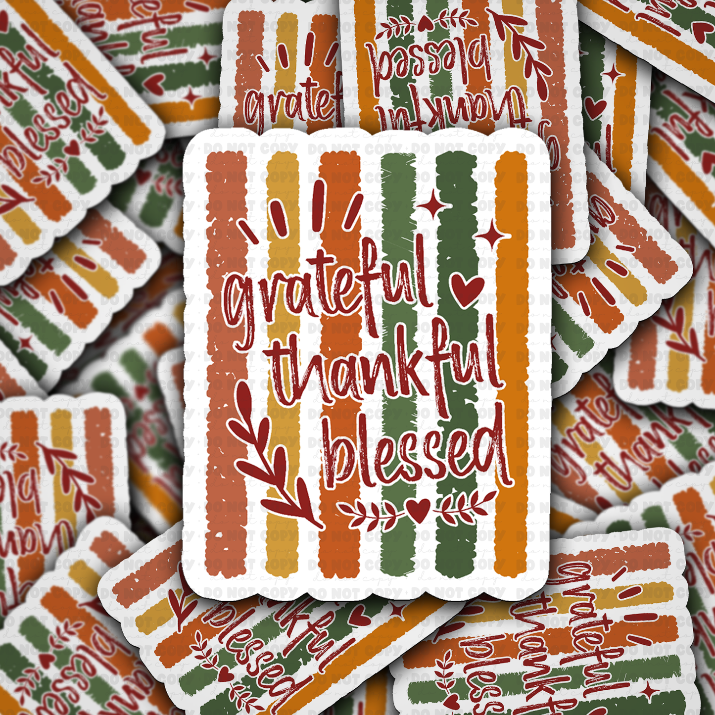 Grateful Thankful Bless Vinyl Die-Cut Sticker