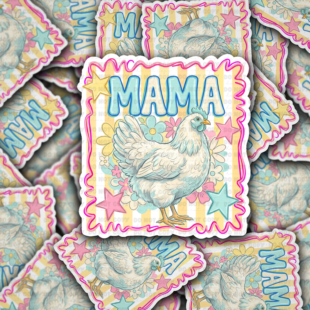 Mama Hen Vinyl Die-Cut Sticker