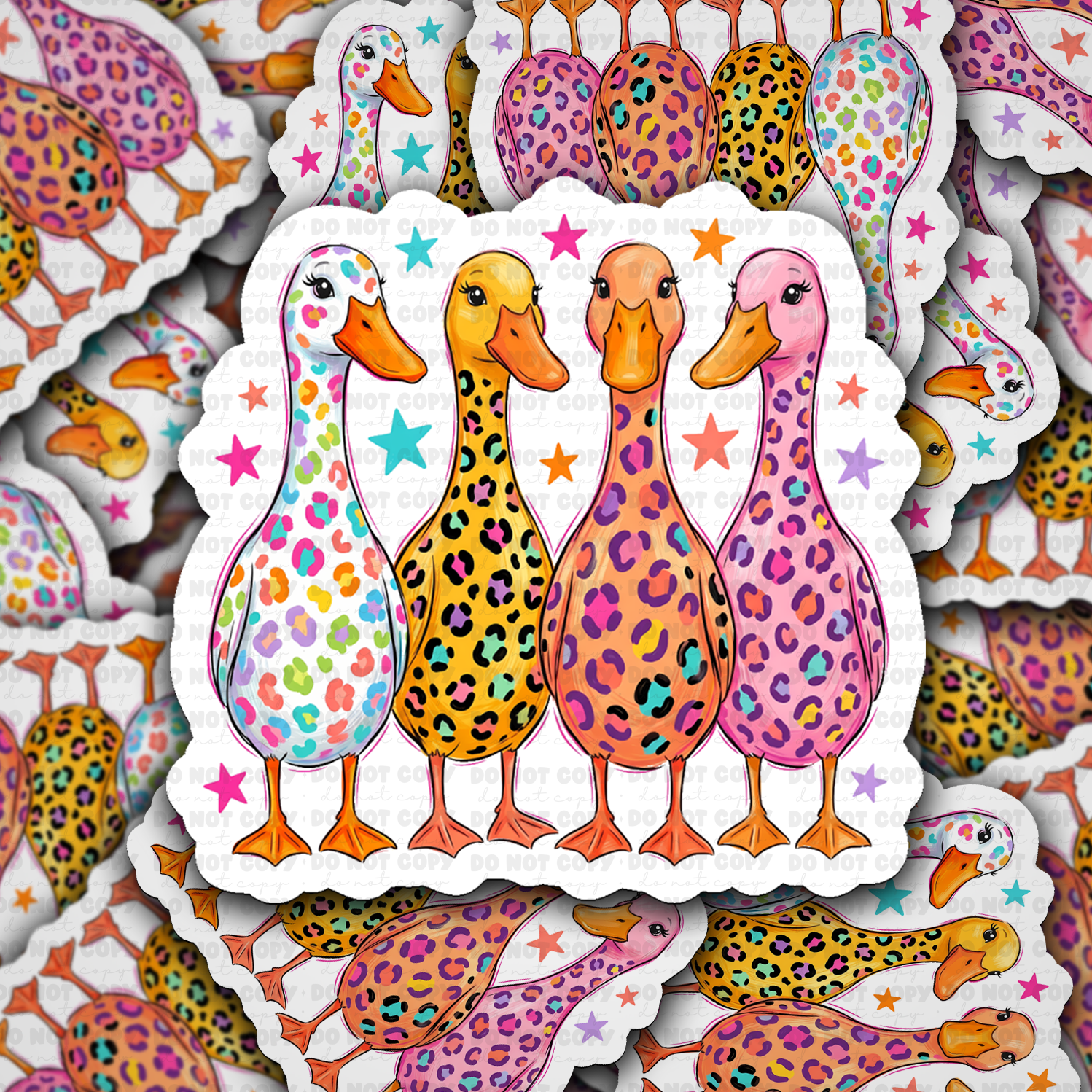Neon Ducks Vinyl Die-Cut Sticker