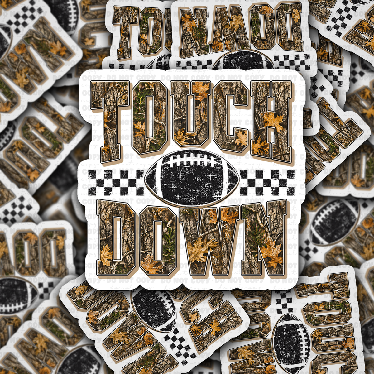 Camo Touchdown Vinyl Die-Cut Sticker
